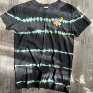 Black and Green Tie-Dye Mushroom Tee